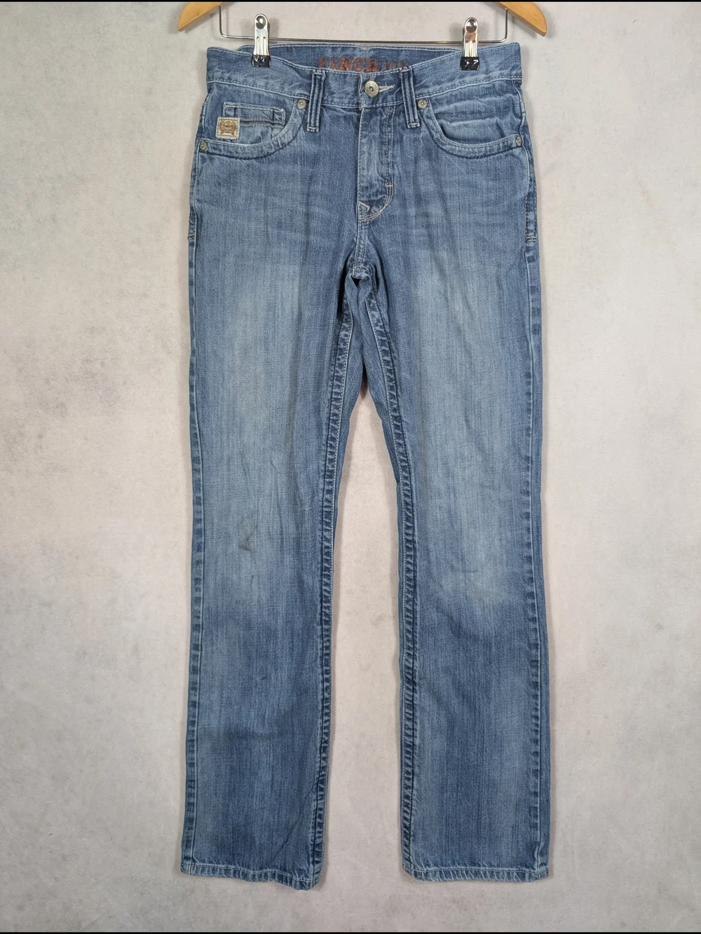Cinch Ian Slim Fit Bootcut Jeans Men's Size 29x36 Light Wash Western Denim